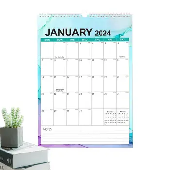  Настенный календарь на 18 месяцев Ежедневный настенный календарь Подвесной семейный планировщик 30,5 X 43 см Настольный календарь с проволочным переплетом 18 месяцев