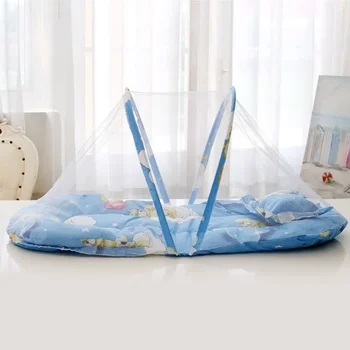  простая установка складная детская кровать с москитной сеткой с подушкой и хлопковой набивкой