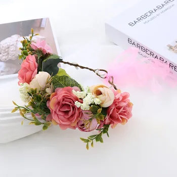Свадебная цветочная гирлянда Головной убор Лес Волосы Венок Орнамент Повязка на голову Свадебная вечеринка