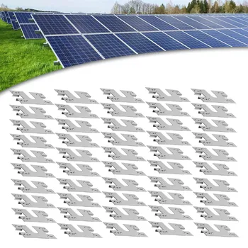 50pcs PV Заземление Токопроводящий лист Прокладка Солнечная панель Кабельный зажим PV Заземляющий лист для солнечных панелей на крыше Аксессуары