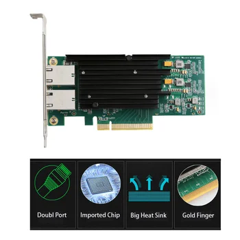 10 Gigabit PCI-E Server сетевая карта Ethernet Game PCI-E Card Сетевой адаптер RJ-45 LAN Адаптер Lan Card игровой адаптивный для ПК