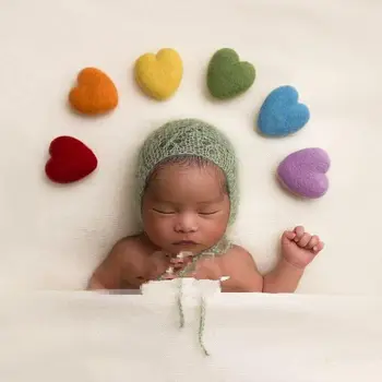  Фотография новорожденных Войлочная форма Форма Реквизит Крошечный войлок ручной работы Реквизит в форме сердца Q81A