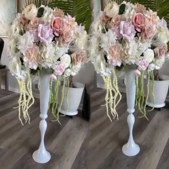 55 см) высокая золотая металлическая свадебная ваза для цветов, подставка для цветов для центрального элемента стола qq293