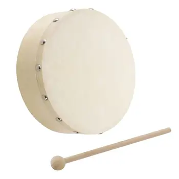 Ручной барабан 10-дюймовый и 8-дюймовый ручной барабан Деревянная барабанная установка Музыкальный инструмент с барабанной палочкой Учебный перкуссионный инструмент для