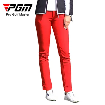 Брюки для гольфа PGM Осень и зима Плюшевые женские длинные брюки Спортивные брюки высокой эластичности Принадлежности для гольфа