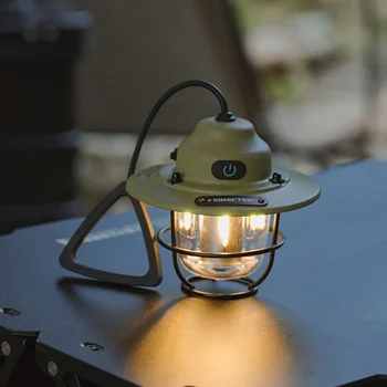 Mini LED Camping Lanterns Type-C Перезаряжаемый диммирование Портативный подвесной фонарь для палатки 1200 мАч для пеших прогулок Рыбалка Аварийные фонари