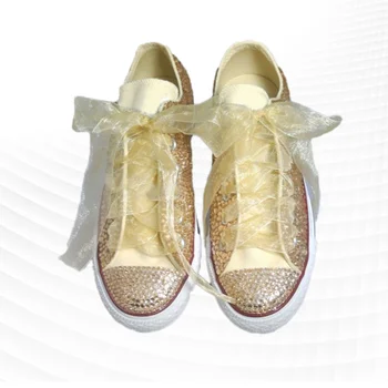 Кружевная шнуровка рука на заказ обувь с низким верхом холщ стразы весенний и осенний досуг спортивная обувь для женщин 35-41