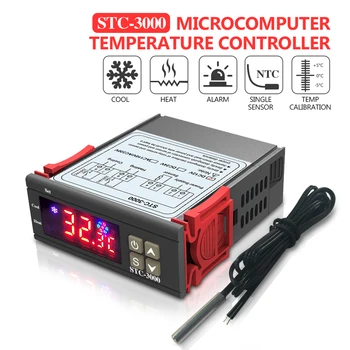 STC-3000 Светодиодный цифровой термостат для инкубатора Регулятор температуры Терморегулятор Реле Обогрев Охлаждение 12 В 24 В 220 В