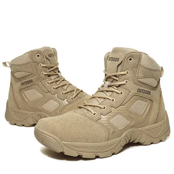 Летние тактические ботинки Мужчины 2024 Военные ботинки Человек Износостойкие Большой Размер Лодыжки Армейские Сапоги Мужчины С боковой молнией Новые поступления