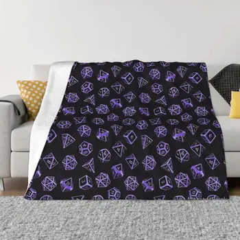 D20 Dice Set Узор (фиолетовый) Одеяло Покрывало На кровати Плюшевое одеяло