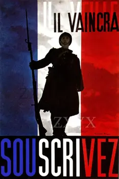 Винтажный французский военный пропагандистский плакат времен Первой мировой войны Il Vaincra