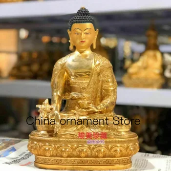 12 дюймов 30 см подлинная бронзовая статуя медицинского Будады Сакьямуни Будамера