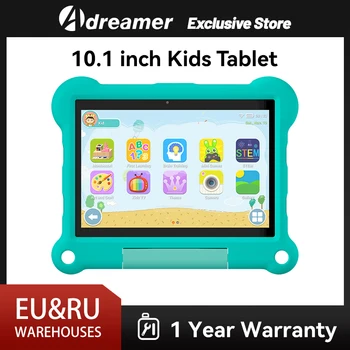 Adreamer KidsPad10 Детские планшеты 10,1-дюймовый планшет 4 ГБ ОЗУ 64 ГБ ПЗУ 1280x800 IPS Android 12 Octa Core 6000 мАч детский планшетный ПК