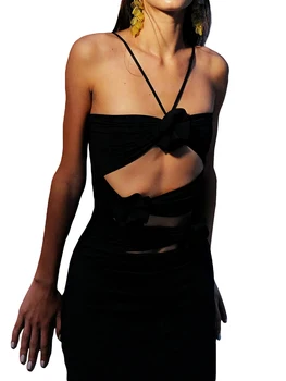 Женщины Вырез Макси Платье Без рукавов Платье с открытой спиной Модная вечеринка Коктейль Цветок Halterneck 3D Вечернее длинное платье