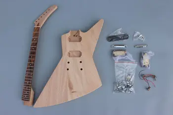 Yinfente 1 комплект гитары Гитарный корпус Гитарный гриф из красного дерева 22 лада 24,75 дюйма Накладка грифа из палисандра с гитарной фурнитурой
