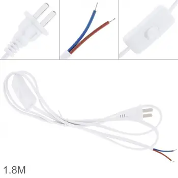 303 Белый штепсельный провод с кабелем питания длиной 1,8 м для настольной лампы и других бытовых ламп
