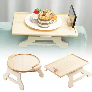 новый поднос для подлокотника дивана с прямоугольным держателем для телефона натуральная ручная работа деревянный практичный журнальный столик закуска может быть decora l3M7