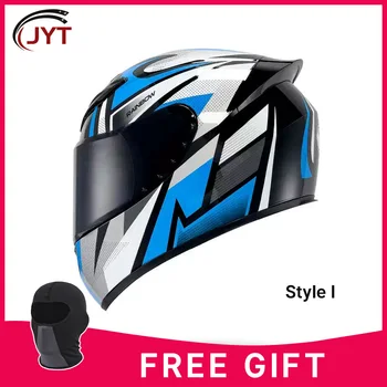 Мужской мотоциклетный шлем, одобренный Министерством транспорта США Полнолицевой шлем Four Seasons с универсальными HD-козырьками