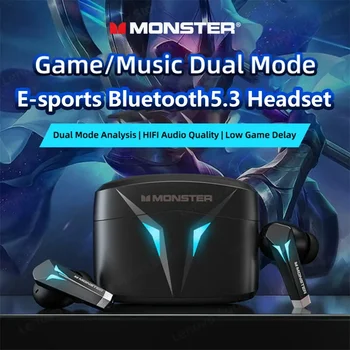 Оригинальный Monster XKT06 Новые беспроводные наушники TWS Наушники Bluetooth 5.2 Спортивные наушники Игровые гарнитура с шумоподавлением