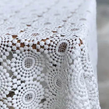 Один метр высококачественный водорастворимый полый тиссус круглый цветок вышивка ткань украшение скатерть платье шитье