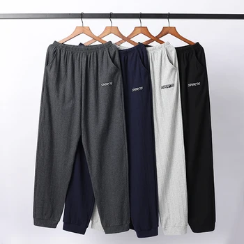 Big Yards 5XL хлопковые длинные брюки для мужчины обустройство дома письмо твердые брюки полной длины пижама мужская ночная нижняя домашняя одежда