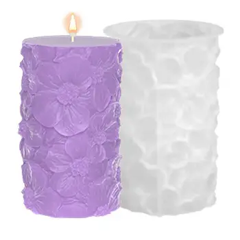 Силиконовые формы для колонн Цилиндрические кристаллические эпоксидные силиконовые формы Кухонная форма DIY с силиконом для изготовления свечей, фруктового мороженого, тортов