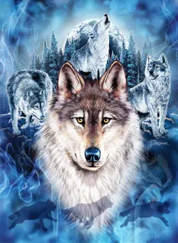 JMINE Div 5D Wolf Team Moon Full Diamond Painting наборы для вышивки крестом арт Высококачественная 3D-краска для животных бриллиантами