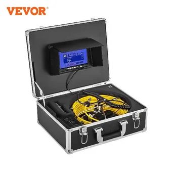 VEVOR 20/30/50M Видеокамера для осмотра труб Функция записи DVR Монитор 7/9 дюймов IP68 Дренажный канализационный трубопровод Промышленный эндоскоп