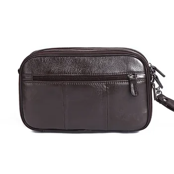 Высококачественная сумка из натуральной натуральной кожи Мужская повседневная длинная сумка-кошелек 6,4-дюймовый мобильный сотовый телефон мужской удобный клатч