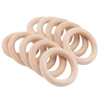 12 шт. 55 мм Деревянное кольцо Простой цвет дерева Качающееся кольцо Деревянное кольцо для изготовления ремесел