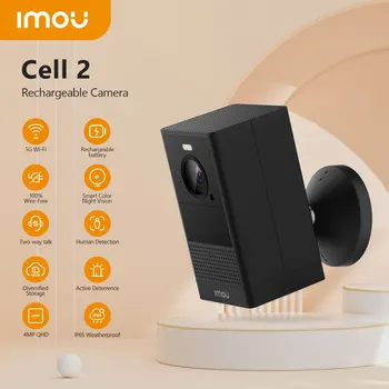 IMOU Cell 2 Перезаряжаемая камера 5G Wi-Fi 4MP Беспроводные всепогодные камеры наблюдения PIR Обнаружение человека Ночное видение