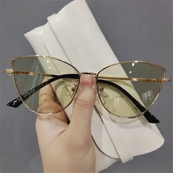 Негабаритные очки Трендовые женские оттенки Солнцезащитные очки кошачий глаз Оттенки Маленькие винтажные солнцезащитные очки