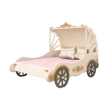 ProCARE Настраиваемая роскошная детская кровать современная элегантная коляска принцессы 1,5 м детская розовая кровать из массива дерева для девочек