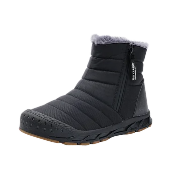 зима 2024 новые утолщенные нескользящие теплые зимние сапоги большой размер морозостойкие высокие хлопковые ботинки сапоги Парный стиль
