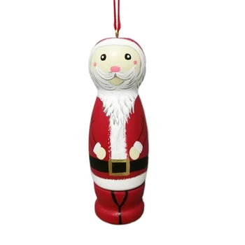 2023 Деревянный кулон Деда Мороза с подвесной веревкой, забавные растягивающиеся украшения Санта-Клауса Елка Подвесной декор L9BE